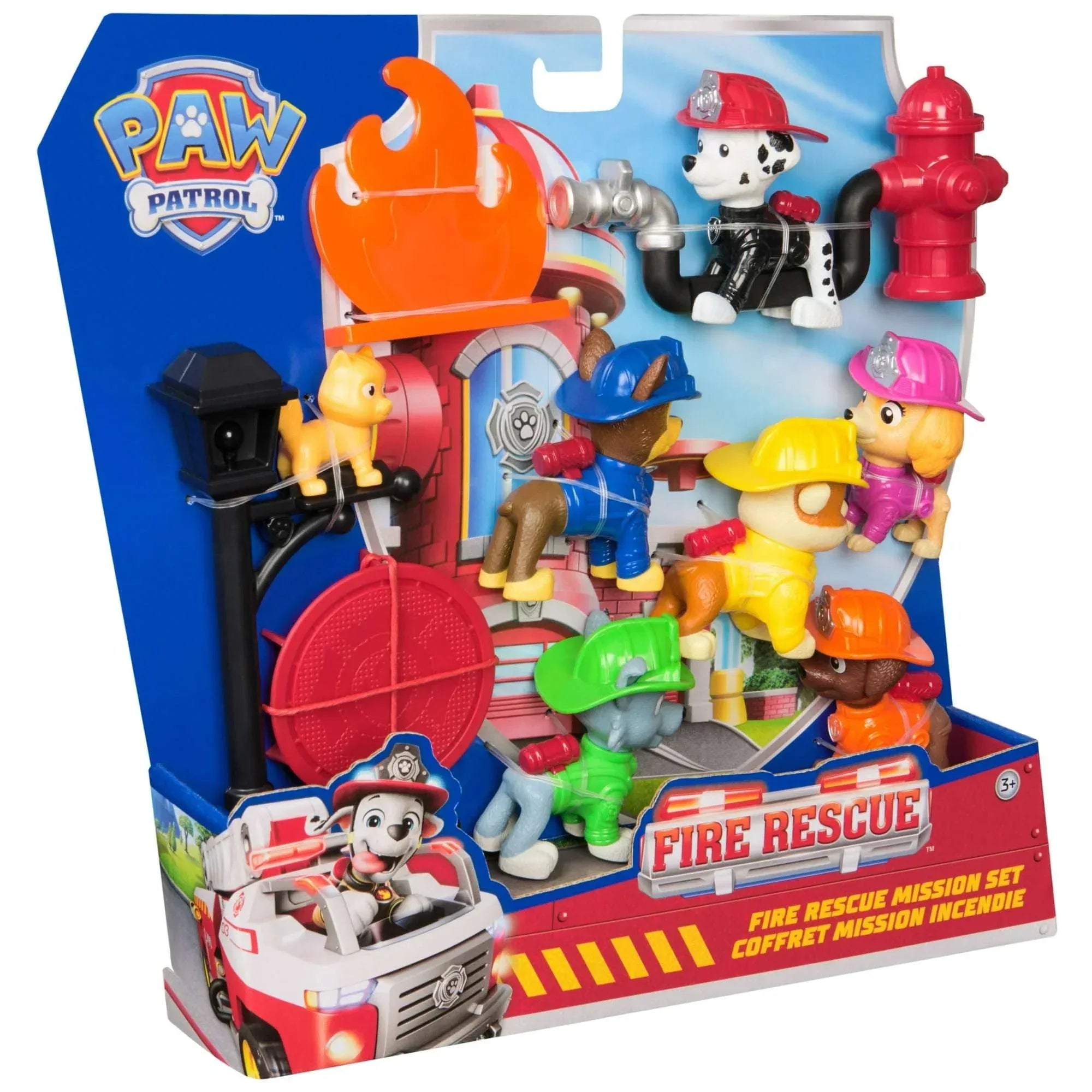 PAW Patrol Fire Rescue Mission Set - Chase, Marshall, Skye, Rubble, Rocky & Zuma Figures for Kids 3+ - USA MEGA SHOP