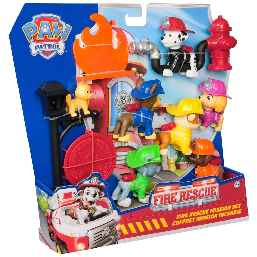 PAW Patrol Fire Rescue Mission Set - Chase, Marshall, Skye, Rubble, Rocky & Zuma Figures for Kids 3+ - USA MEGA SHOP