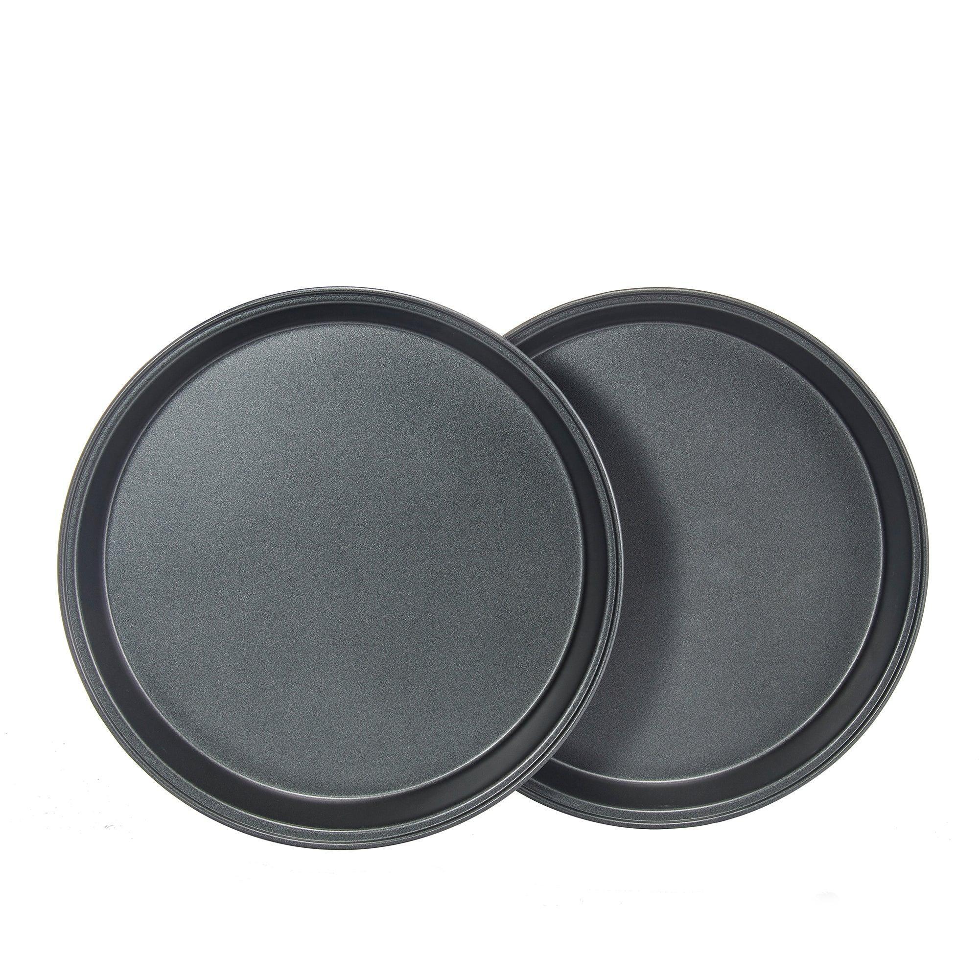 Mainstays 12 inch Clear Cake Carrier with 2pk 9 inch Gray Round Pans, Carbon Steel