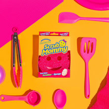 Scrub Mommy dual-sided sponge scrubber pack with pink tool accessories