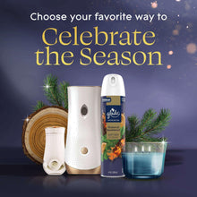Plug-in air freshener refill starter set with warmer, oil bottle, and refill can