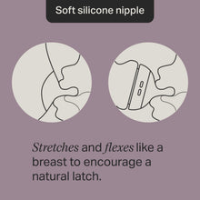 Soft silicone nipple stretch diagram for baby bottle