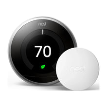 Smart temperature sensor hub showing 70 and a white sensor puck