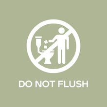 Do not flush symbol for unscented baby wipes packaging
