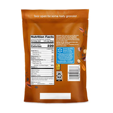 Granola bag back panel with Nutrition Facts and barcode label
