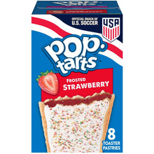 Pop-Tarts Frosted Strawberry toaster pastries box with USA soccer badge, 8 count
