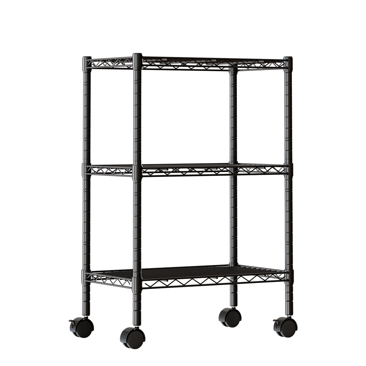 edx 3 Tier Metal Shelving Unit, 23.62"W x 13.78"D x 30"H Height Adjustable Wire Storage Shelves Holds Up to 750 LBS, Black