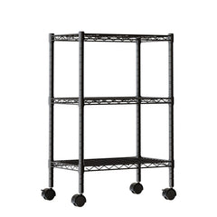 edx 3 Tier Metal Shelving Unit, 23.62"W x 13.78"D x 30"H Height Adjustable Wire Storage Shelves Holds Up to 750 LBS, Black