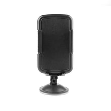 Universal car phone mount with vertical holder and suction base, black