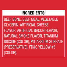 Ingredients label for stuffed dry chew bone