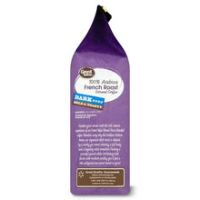 Great Value French Roast ground coffee back panel on purple pouch