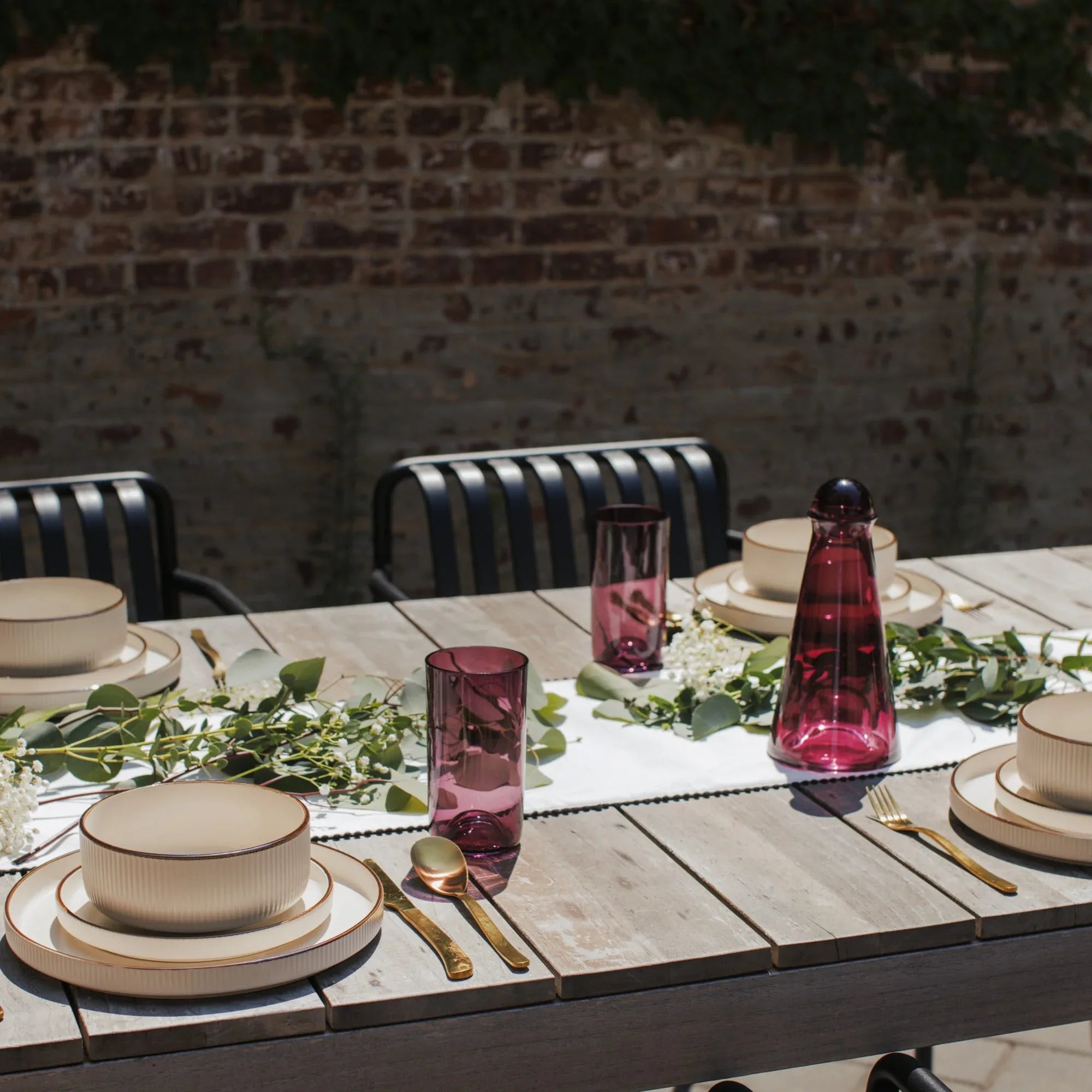 Thyme & Table 20 fl oz Magenta Sphere Drinking Glasses, Set of 4
