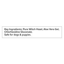 Dog ear wipes key ingredients: witch hazel, aloe vera gel, chlorhexidine gluconate.