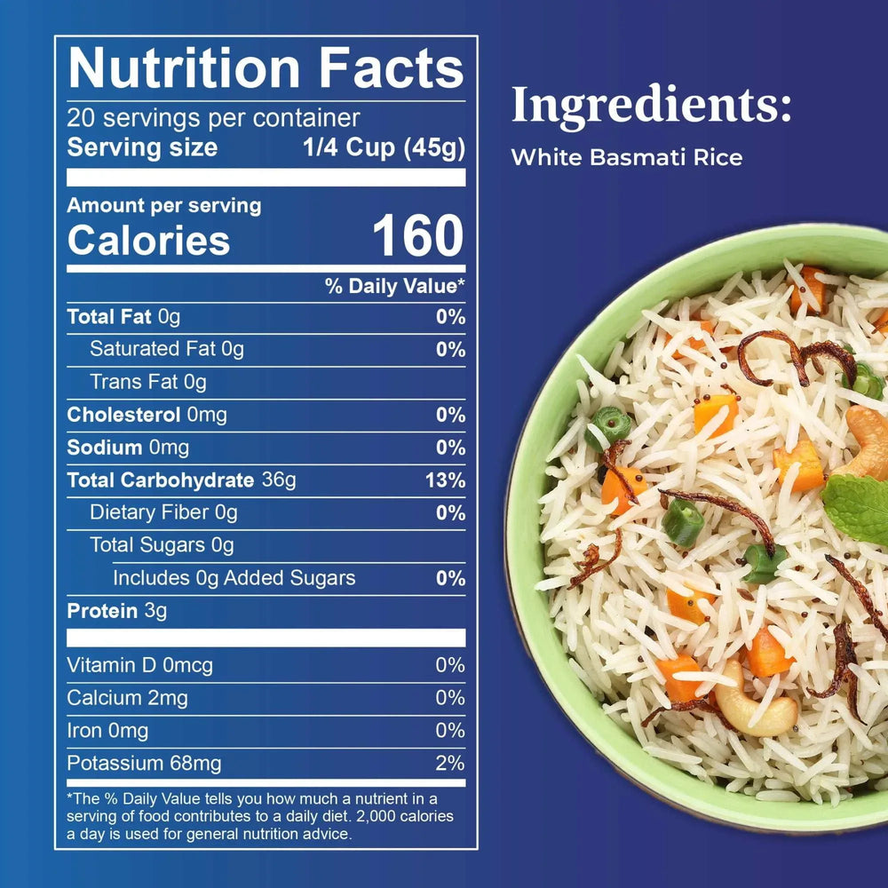 Daawat Ultima Naturally Aged Indian White Basmati Rice, Extra Long Grain, Gluten-free - 2lb Bag - USA MEGA SHOP