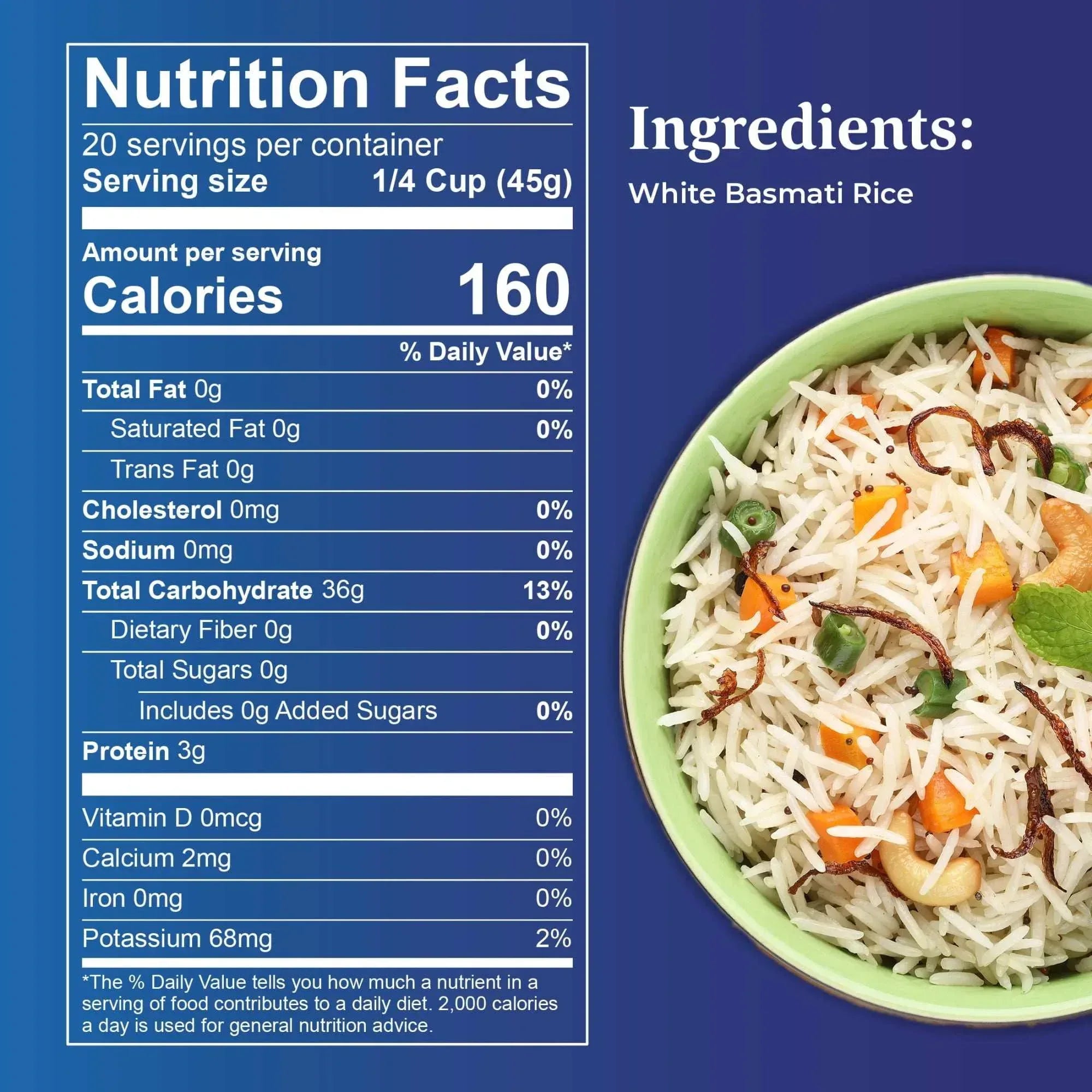 Daawat Ultima Naturally Aged Indian White Basmati Rice, Extra Long Grain, Gluten-free - 2lb Bag