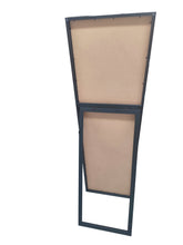 Full-length floor mirror black frame, back side with mounting panel
