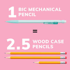 BIC Xtra Smooth Pastel Mechanical Pencils, No. 2, Back to School, 0.7 mm, 24-Count