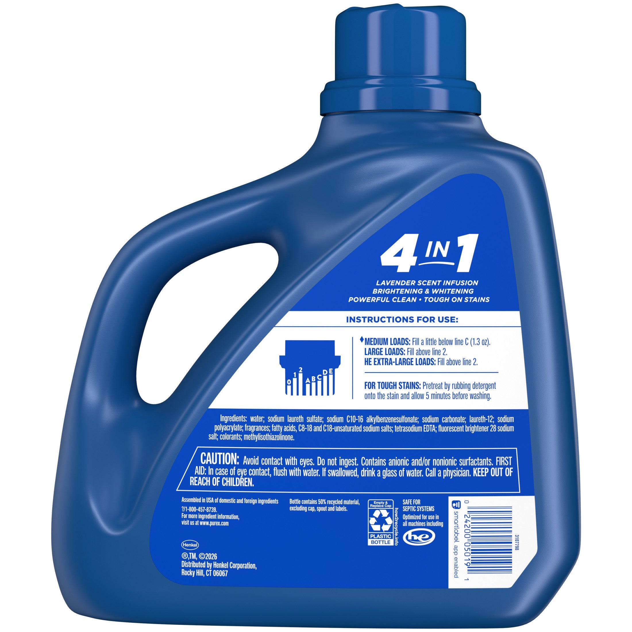 Purex Fresh Lavender Fields Liquid Detergent, 150 fl oz, 115 loads
