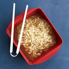 (4 pack) Nordic Ware Microwave Plastic Ramen Rush Cooker with Chopsticks, Red, 7.25" x 5.5" x 2.75"