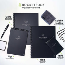 Black spiral notebooks set with pen and sticky-note style cover
