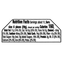 Nutrition Facts panel for milk chocolate salted caramel cashews
