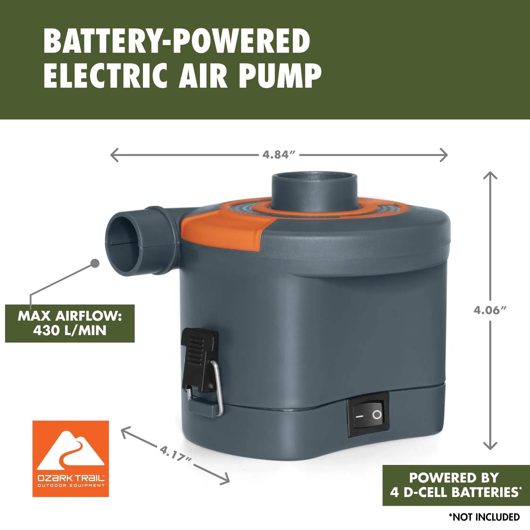 Ozark Trail Sidewinder D Cell Electric Air Pump - USA MEGA SHOP