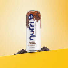 Mocha milkshake can, 30g protein, 1g sugar, 11 fl oz.