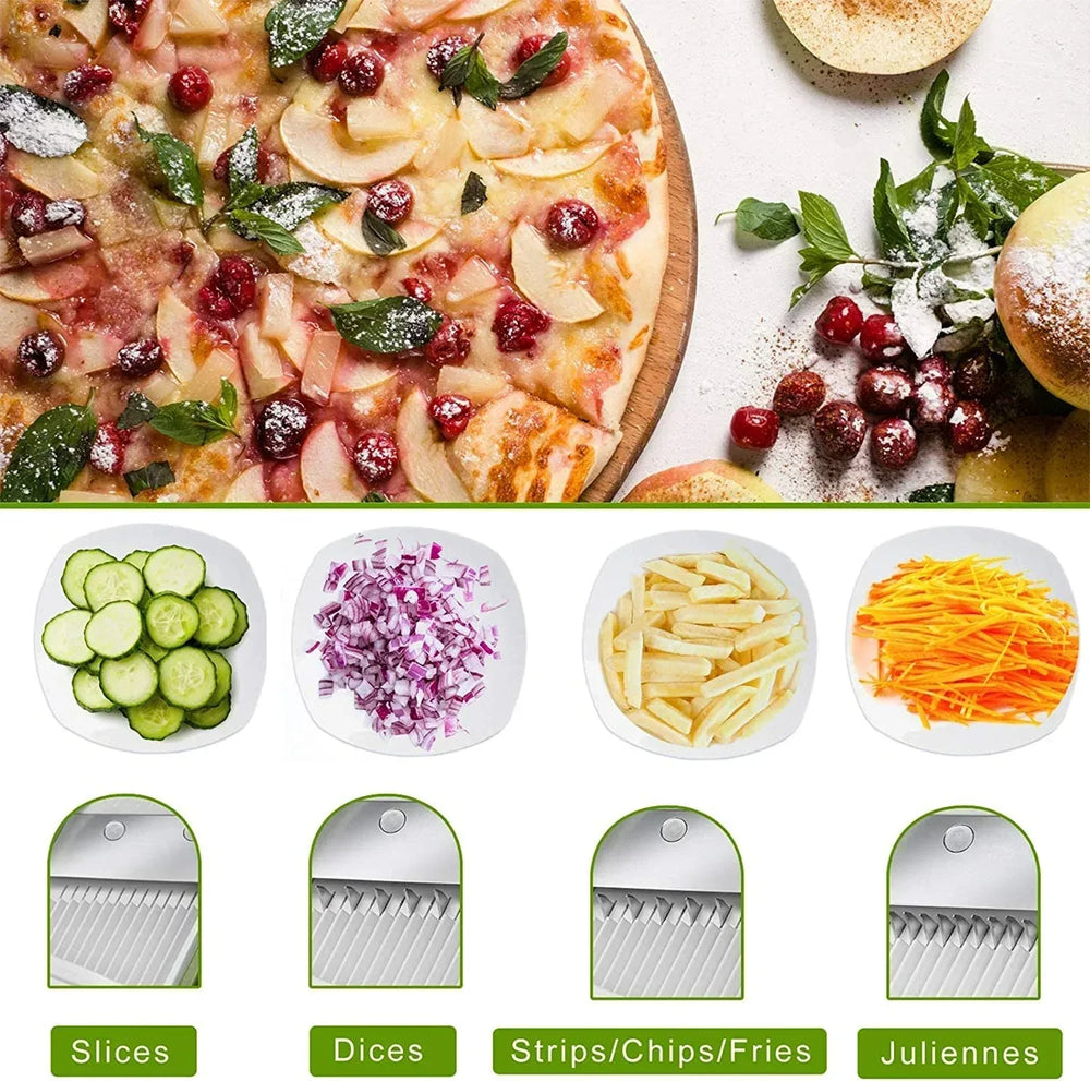 Mandoline Slicer for Vegetables Fruits, Adjustable Thickness Stainless Steel Food Cutter & Chopper, Safe and Quick Meal Preparation - USA MEGA SHOP