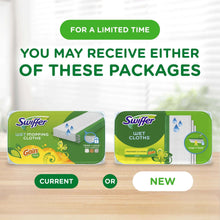 Swiffer Mop & Go wet mopping cloth packages, Gain, trap-lock