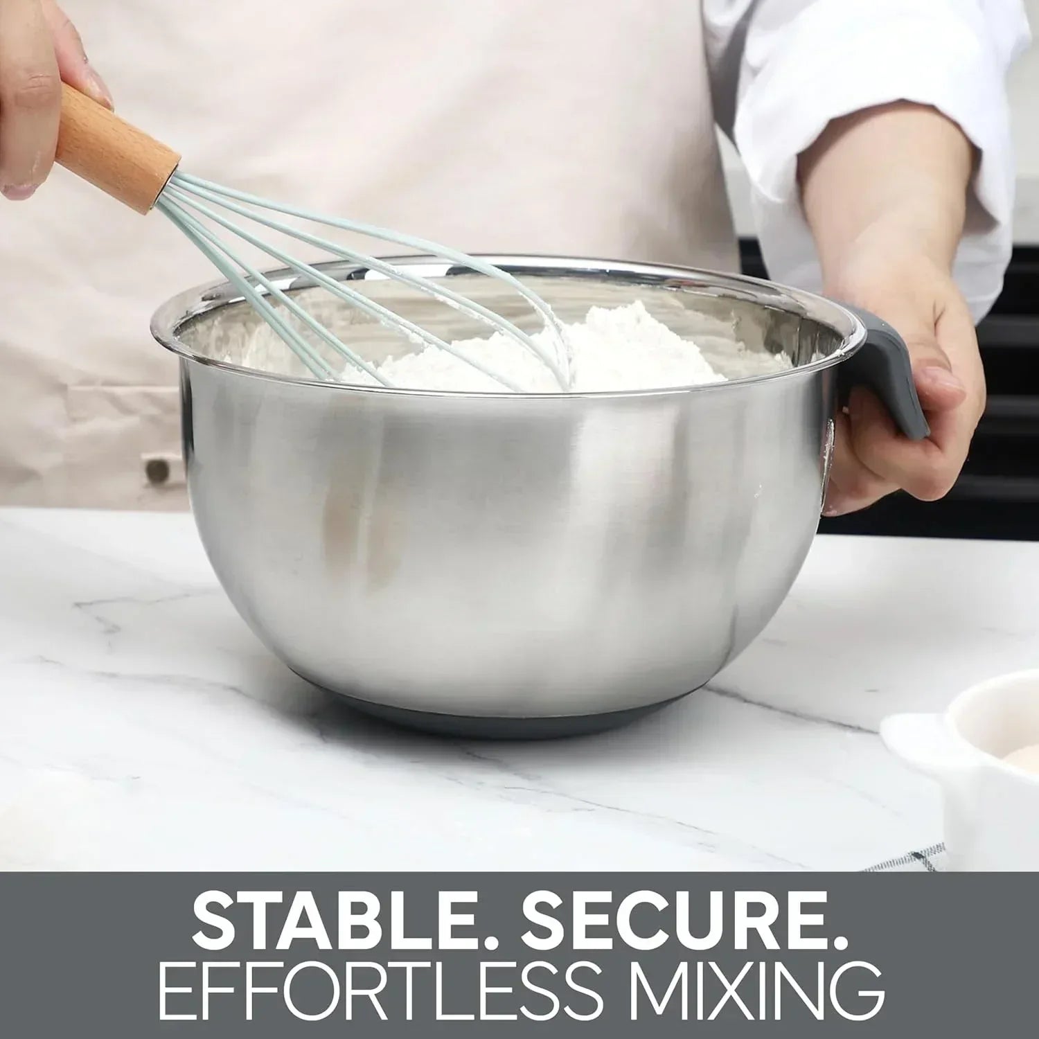 COOK WITH COLOR Stainless Steel Mixing Bowls Set and Measuring Cups- Nesting Bowls with Non-Slip Bottom and Easy-Grip Handles, 11 Pieces - USA MEGA SHOP