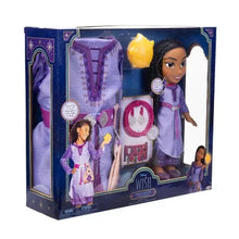 Doll dress-up set box with lavender dress, Asha-style doll, and crown-shaped accessory