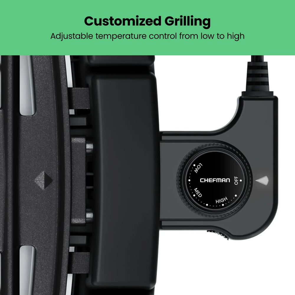 Chefman 6 Serving Electric Indoor Grill, w/ Temperature Control, Smokeless, Stainless Steel - USA MEGA SHOP