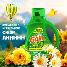 Gain original liquid laundry detergent bottle with flowers and butterflies