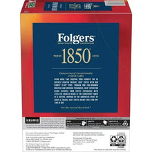 Folgers 1850 Expedition Blend K-Cup pod box, back text panel