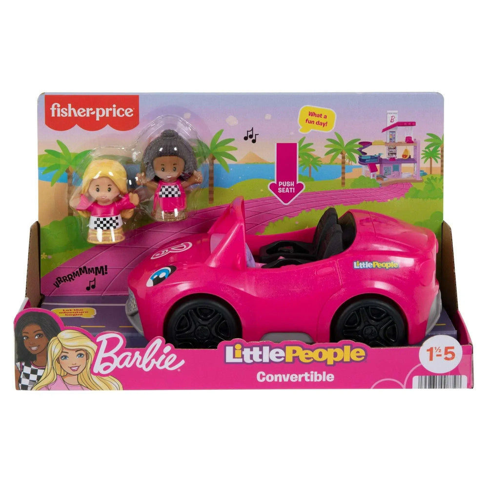 Fisher-Price Little People Barbie Convertible Toy Car with Music Sounds & 2 Figures for Toddlers - USA MEGA SHOP