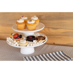 10 Strawberry Street 2 Piece Cake Stand Set, White