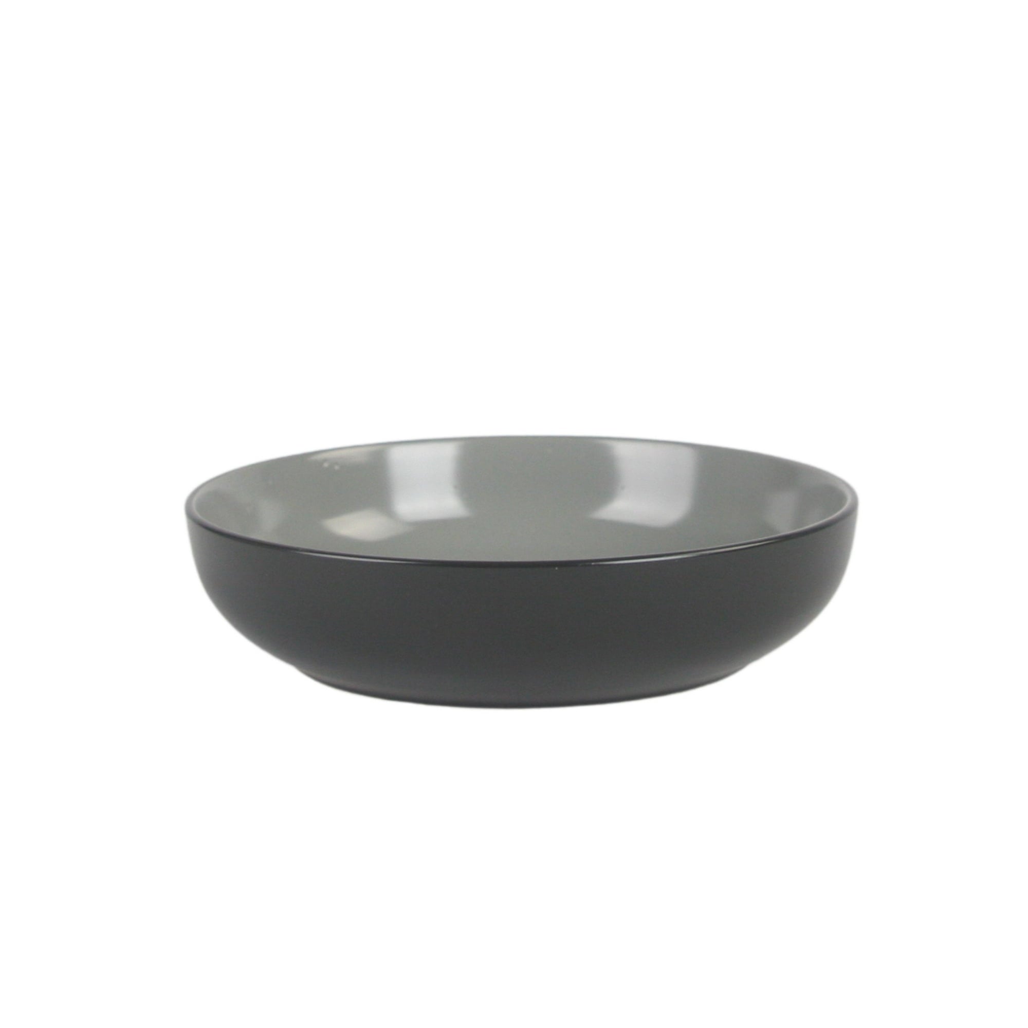 10 Strawberry Street Two Tone Coupe 8.5”/36 Oz. Dinner Bowl Set Of 6, Black/Gray