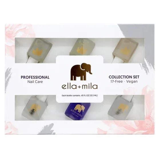 ella + mila Nail Care Essentials, 6-piece Set, 0.45 fl oz Each - USA MEGA SHOP