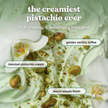 Body lotion texture with chopped pistachios and white petals