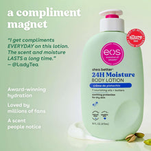 eos shea better body lotion bottle with pink pump, green label
