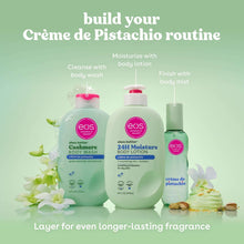 Crème de Pistachio body care routine set with three eos bottles