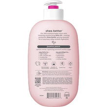 Shea Better body lotion bottle, pink jasmine peach with white pump