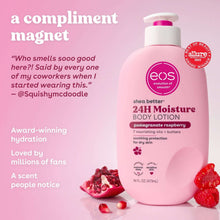 eos shea better 24H moisture body lotion bottle, pomegranate raspberry, 16 fl oz