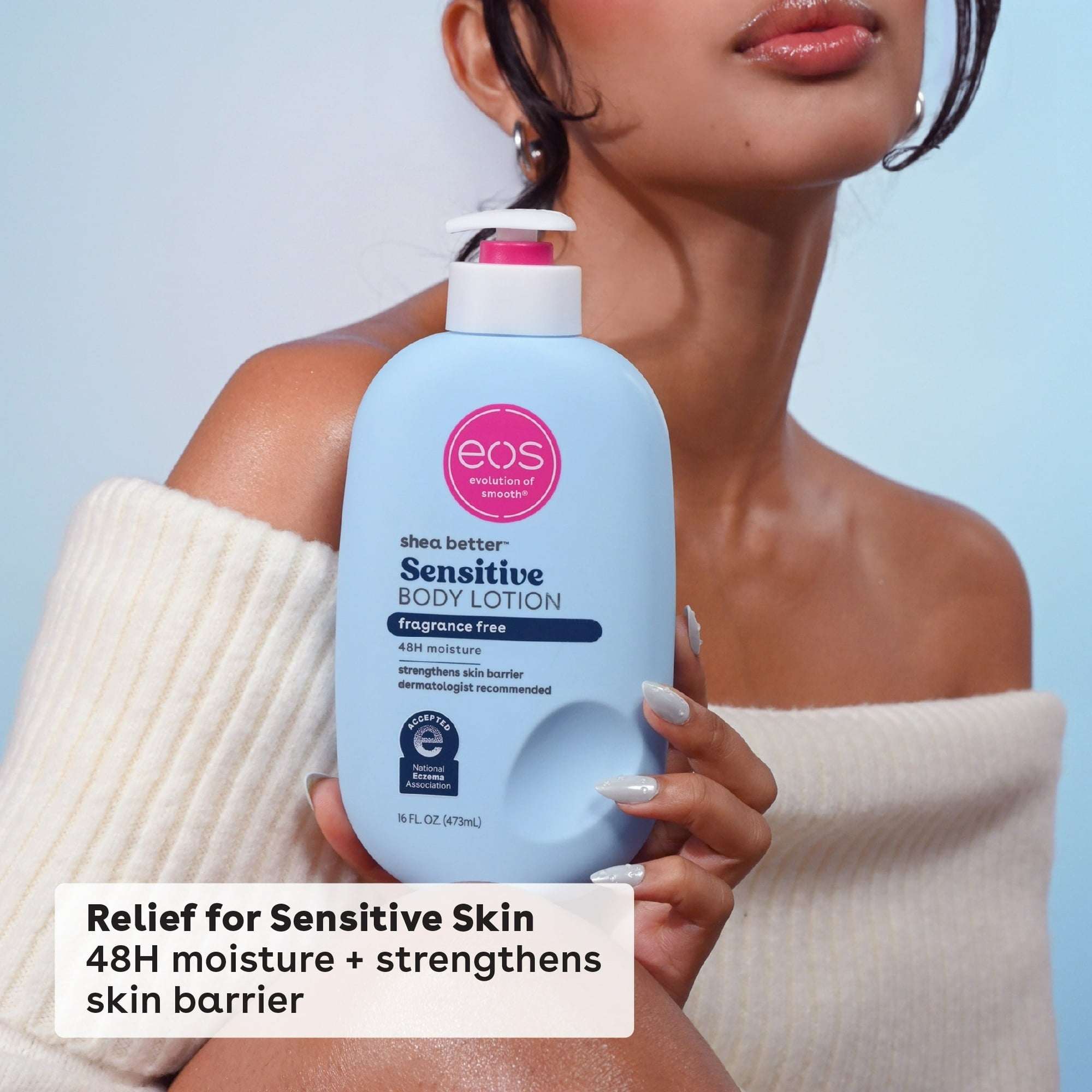 eos Shea Better Sensitive Skin Body Lotion for Dry Skin- Fragrance-Free, 16 fl oz
