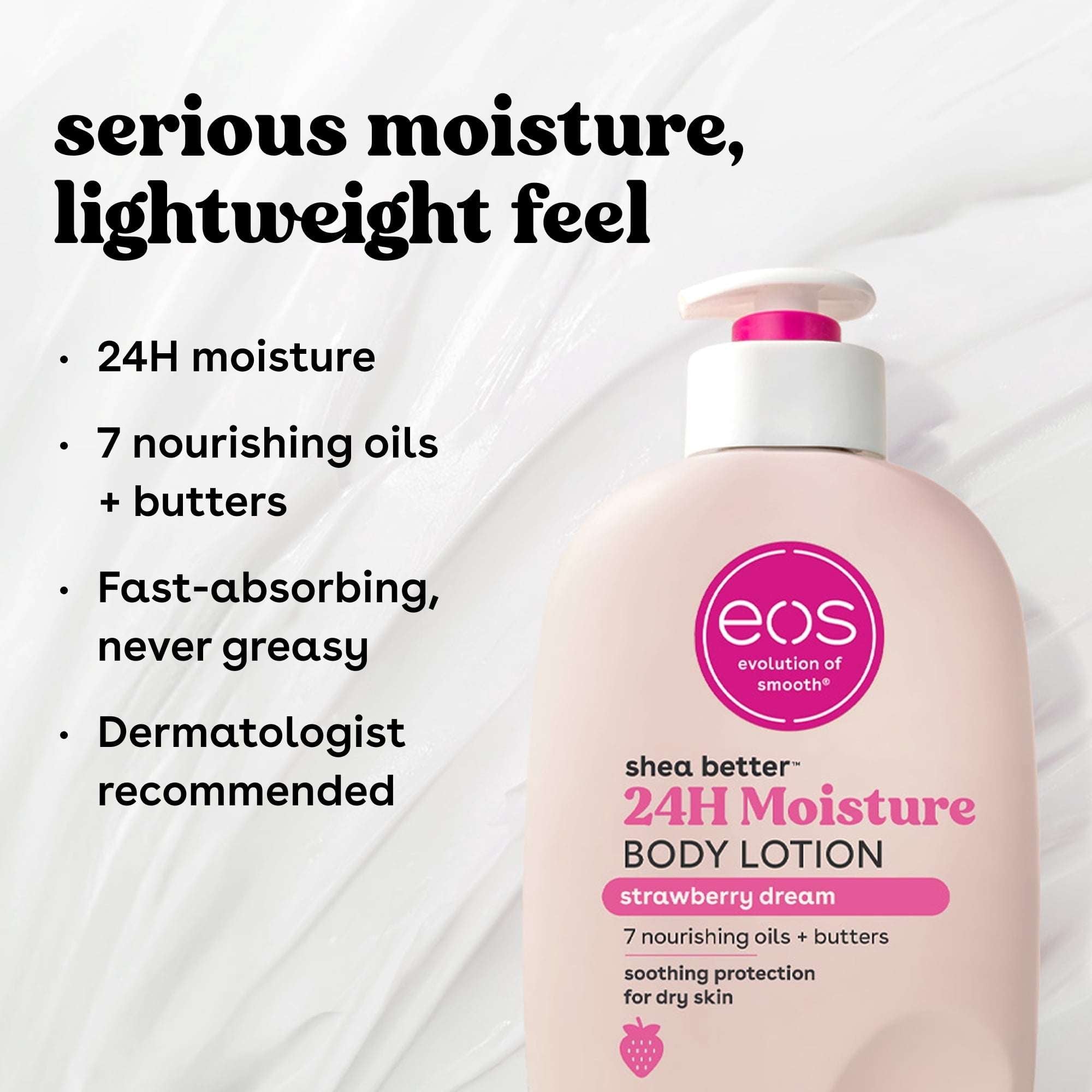 eos Shea Better Body Lotion for Dry Skin, Strawberry Dream, 16 fl oz