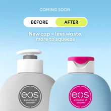 Body lotion before-and-after bottles showing gray cap and pink cap