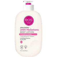 eos shea better 24H moisture body lotion bottle, strawberry dream, 16 fl oz
