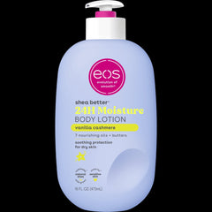 eos Shea Better 24H Moisture Body Lotion, Vanilla Cashmere, for Dry Skin, 16 fl oz