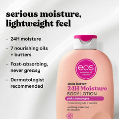 eos Shea Better Body Lotion for Dry Skin, Pink Champagne, 16 fl oz (PACK OF 3 )