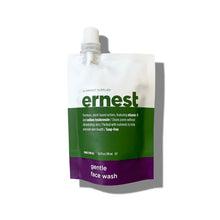 ernest Gentle Face Wash refill pouch with white cap and purple label